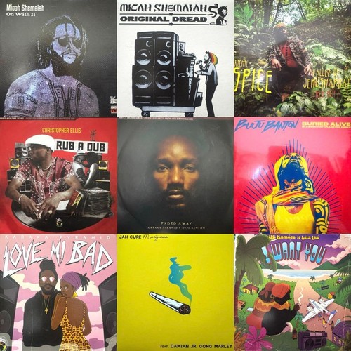 Ensemble vinyle reggae avec