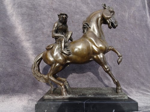 Bronze barye le singe sur - bronze,