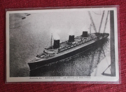 Cpa paquebot normandie - paquebot,