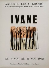Jacques Ivane Millerioux Affiche Exposition 1960 Galerie Lucy Krohg...