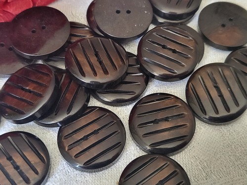 Lot boutons vintage - boutons, marron