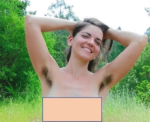 Pin jolie femme poilue nu - up,