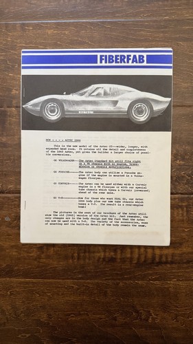1966 fiberfab brochure with - brochure,