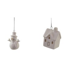 Décoration de Noël suspendue en céramique, créative, pour cheminée ou porte