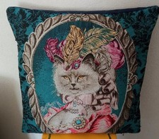 Housse de coussin "Chat baroque" – 40 x 40 cm Fait Main 