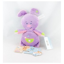 Doudou chat rose lapin violet