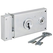 Serrure applique Bricard horizontale pour porte portail axe 58 mm-Gauche