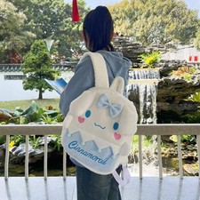 1PC Girl Plush Cartoon Backpack, Cinnamorolls Kuromis Melodys Large Capacity Sch