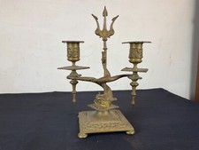 Chandelier, Bougeoirs en Bronze Aux Dauphins XIXEME