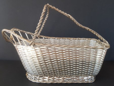 Panier porte bouteille à vin en métal argenté, poinçon, Christofle, OC.