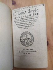 Post incunable. Loci Communes Ad Religionem. Jean Chrysostome. 1553