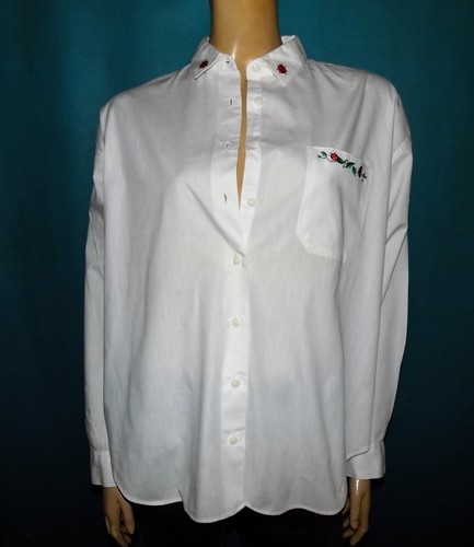 Chemise vintage coton blanche - chemise,