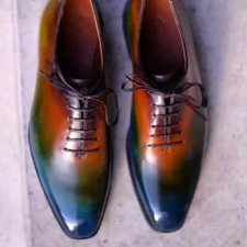 Nouvelles chaussures habillées faites à la main sur mesure, chaussures Oxford à