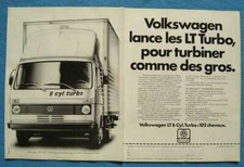 Publicité Papier - Volkswagen Utilitaire L.T. Turbo De 1983