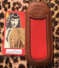 LACOSTE 1960s EYEGLASSES LEATHER POUCH CASE~ CROCODILE LOGO ~MADE IN FRANCE~MINT