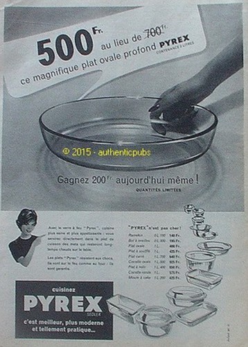 Publicite pyrex plat verre - pyrex,