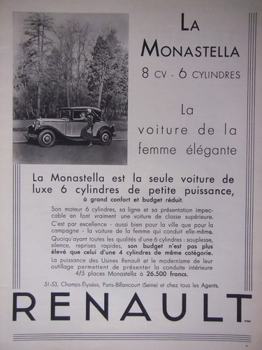 Publicité 1932 renault - 1932, la