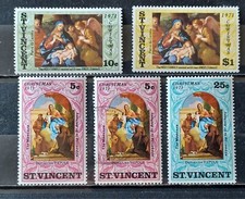ST VINCENT-1971-série 5 timbres (4 neufs+charn./1 oblitéré) Y&T# 302 à 305
