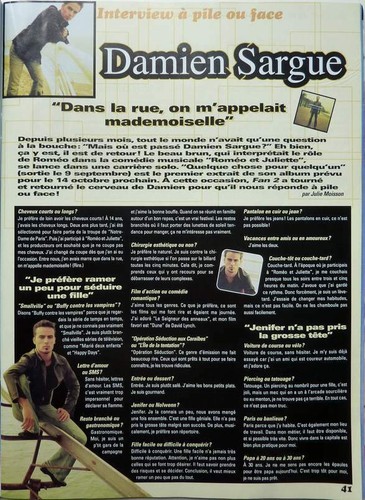 Damien sargue coupure - sargue, de