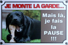 plaque en metal chien 20x30