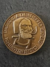 MEDAILLE BRONZE 50 mm PAPIERS A CIGARETTES ZIG ZAG BRAUNSTEIN FRERES 59.3g
