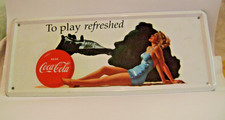 Plaque publicitaire en métal - Coca-Cola - 27 x 11 cm