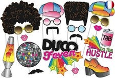 Lot de 20 Accessoires pour Photo des Années 70 - Décoration de Fête Disco Th