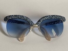 Superbe RARE PAIRE DE LUNETTES de DANIEL SWAROVSKI vintage BLEU