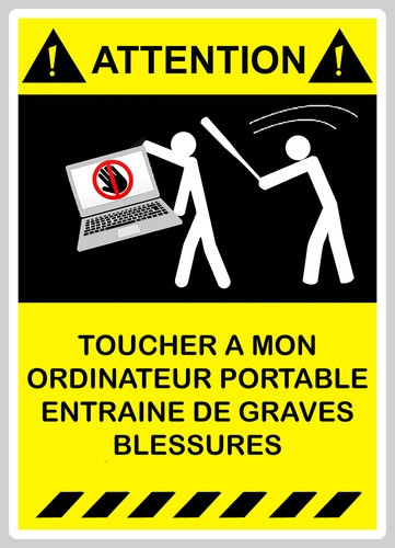 Autocollant attention pas - autocollant,