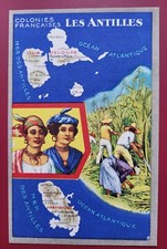 CARTES  Edition spéciale Produits du Lion Noir-Colonies françaises LES ANTILLES