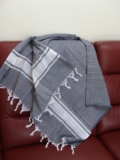 Fouta neuve bleu marine et blanc