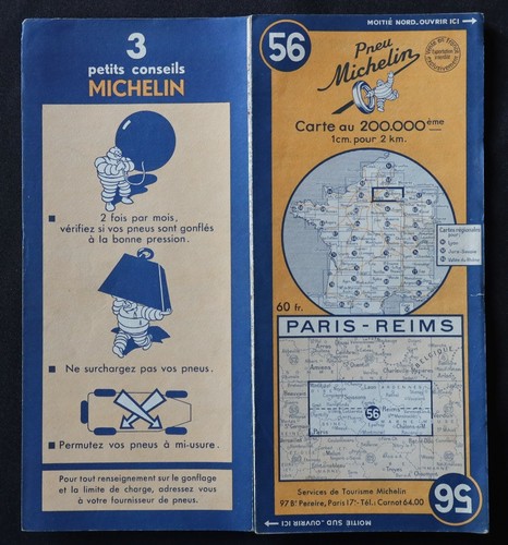 Carte 1949 michelin paris - carte, 56