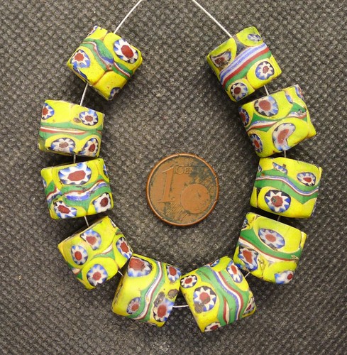 Perles millefiori verre murano - perles,