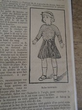  PATRON ORIGINAL  POUPEE " BLEUETTE " ROBE  AU CROCHET LAINE OU COTON NOV   1918