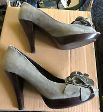 Chaussures escarpins gris bouts ouverts MINELLI 35 daim (cuir)