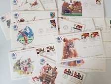 COLLECTION TIMBRES JEUX OLYMPIQUES 1984 LOS ANGELES . PREMIERS JOURS