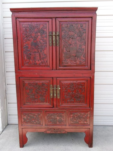 Red asian armoire - asian,