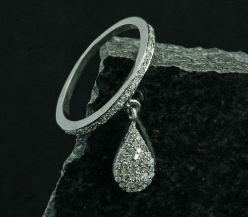 Diamant goutte bague breloque - diamant,