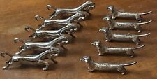 10 Porte Couteaux En Metal Argenté Chevaux Chiens Bassets 