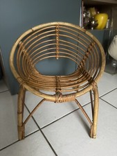 Superbe Fauteuil Enfant Osier Rotin , Vintage