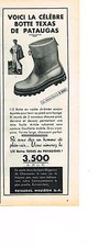 PUBLICITE ADVERTISING  1956   PATAUGAS   bottes TEXAS