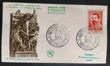 ENVELOPPE PREMIER JOUR FDC J.B CARPEAUX TIMBRE N° 1170 OBLITÉRÉ COURBEVOIE 1958