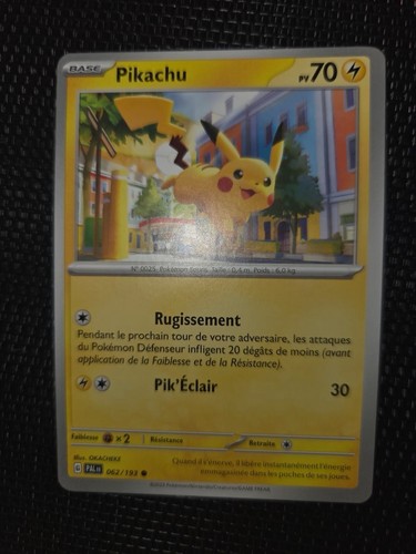 Carte pokémon pikachu 062 - carte,