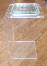 selette bout canapé lucite verre vintage design ufo germany design meuble