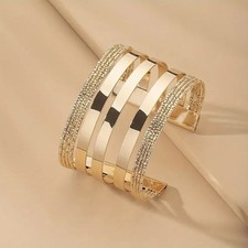 Bracelet manchette doré acier