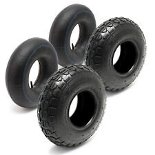 Lot 2x Pneu 2x Chambre à air 11x4.00-4 4PR Tondeuse autoportée Valve droite