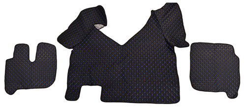 Noir bleu tapis eco cuir - tapis,
