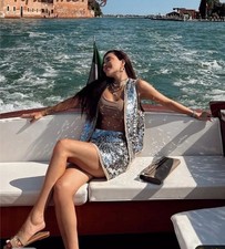 ZARA WOMAN BEIGE SEQUIN VEST