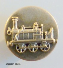 BOUTON  ANCIEN  Métal Argenté  :  LOCOMOTIVE    22 mm