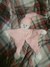 doudou laine bébé fait main lutin plat rose blanc